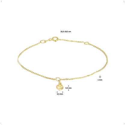 Gouden armband met hartje – 14 karaat – close-up van de sluiting