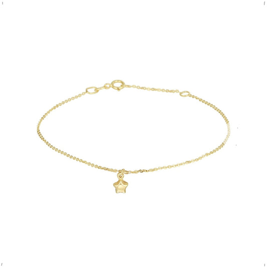 Armband anker met ster 14k geelgoud