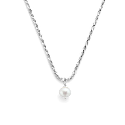 Zilveren ketting met parel