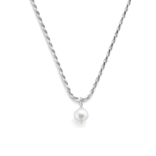 Ketting parel 41 + 4 cm zilver gerhodineerd of zilver gevuld