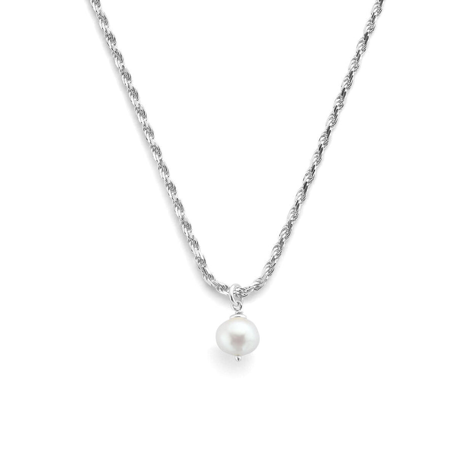 Zilveren ketting met parel