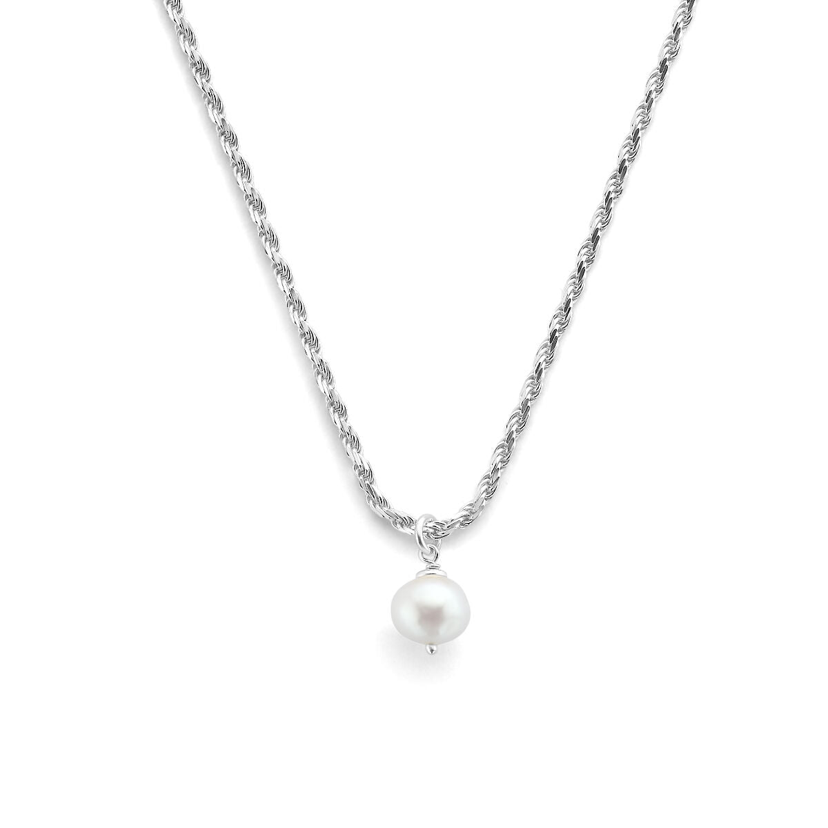 Ketting parel 41 + 4 cm zilver gerhodineerd of zilver gevuld