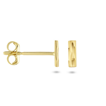 Gouden oorknopjes balkje – 14 karaat