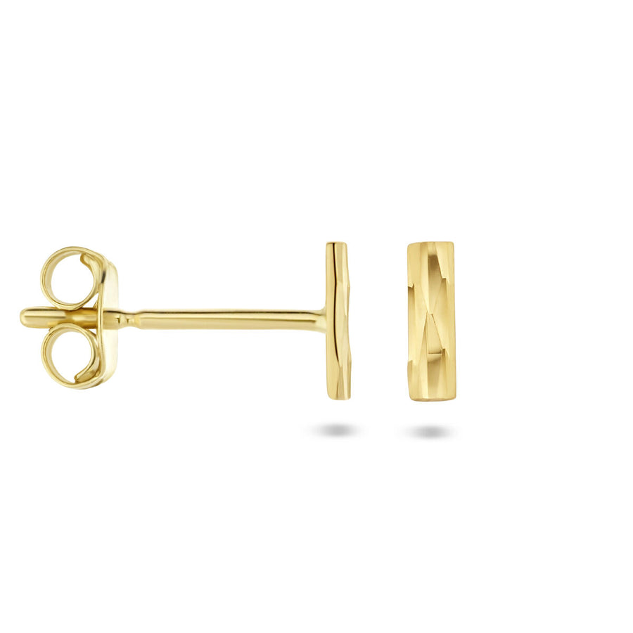Gouden oorknopjes balkje – 14 karaat