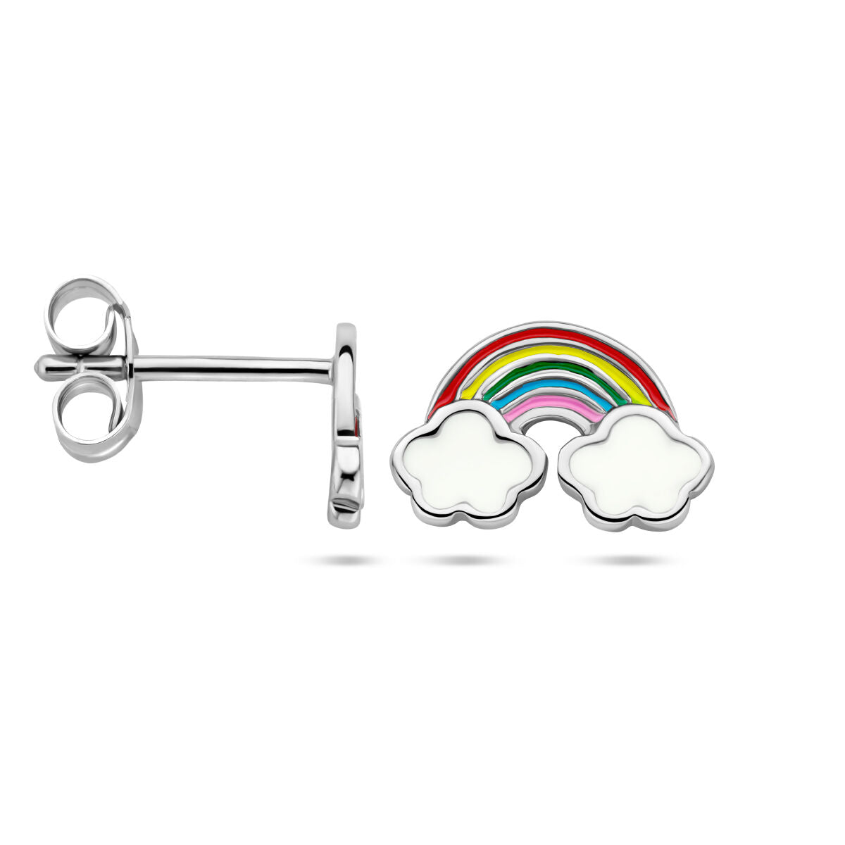 Hanger of oorknoppen zilver gerhodineerd regenboog (kindercollectie)