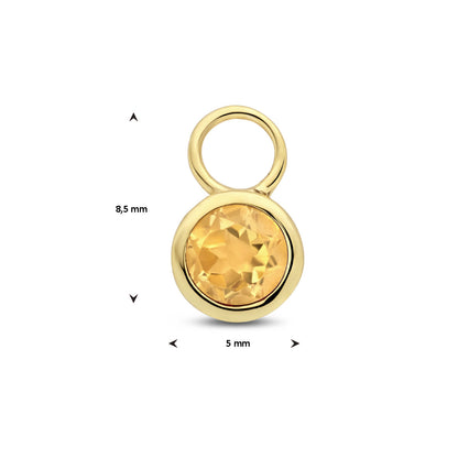 Gouden oorringhanger met geboortesteen – 14 karaat – extra foto
