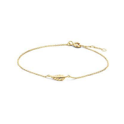 Gouden armband met veertje – 14 karaat
